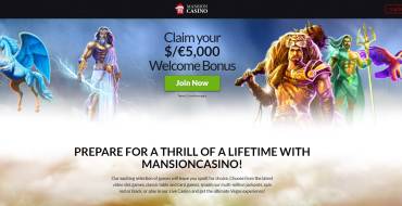 100% Match Bonus up to €500 in Mansion Casino: Приветственный пакет на первый депозит