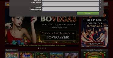 BoVegas casino: Регистрация