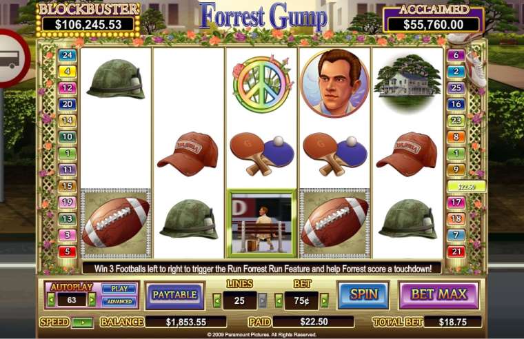 Слот Forrest Gump играть бесплатно