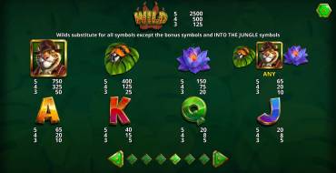 Into The Jungle Bonus Buy: Таблица выплат