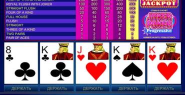 Joker Poker Progressive: Выигрыш