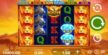 Lion Gems: Hold and Win: Игровой автомат