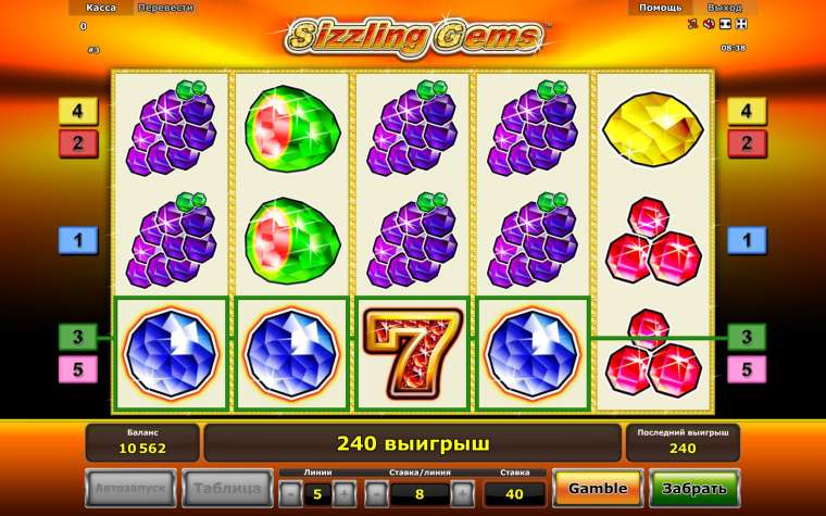 Слот Sizzling Gems играть бесплатно