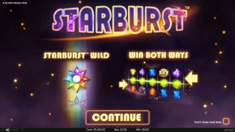 Слот Starburst играть бесплатно